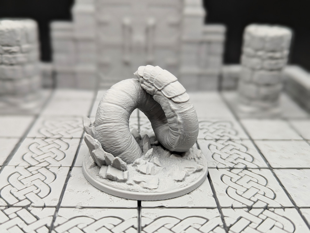 Giant Burrowing Worm Set (3) 3D Printed D&D RPG Miniatures