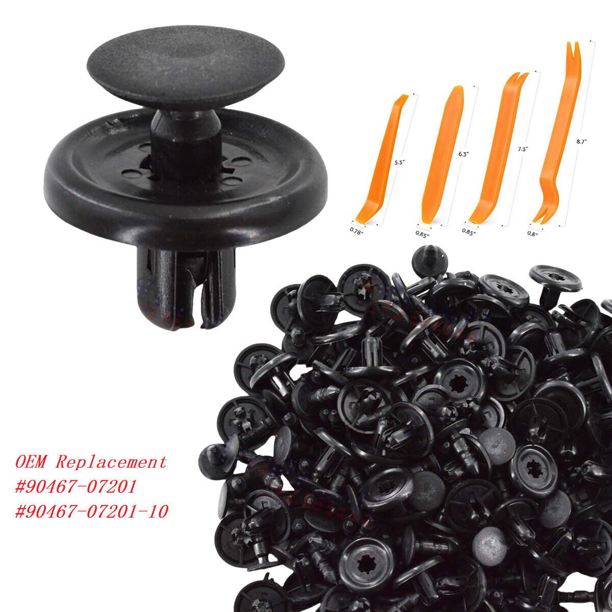 100 Pcs Retainer for Lexus Toyota Body, Splash Shield Clips 90467-07201 Replacem