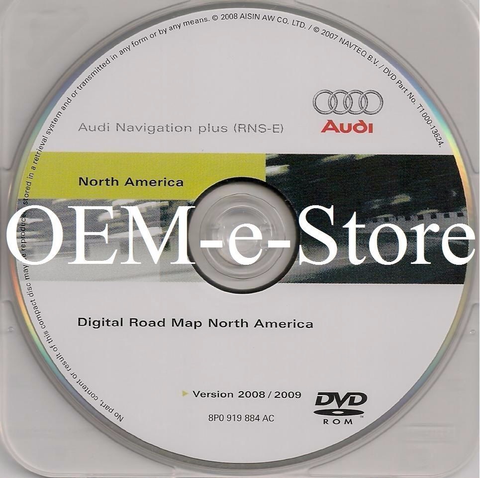 2008 2009 2010 Audi R8 Coupe TT Quattro RNS-E Navigation DVD U.S Canada Map OEM