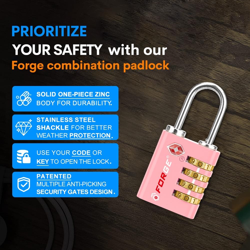 Dual-Opening: Key or Combination Access Lock, TSA Approved Locks for Luggage,...
