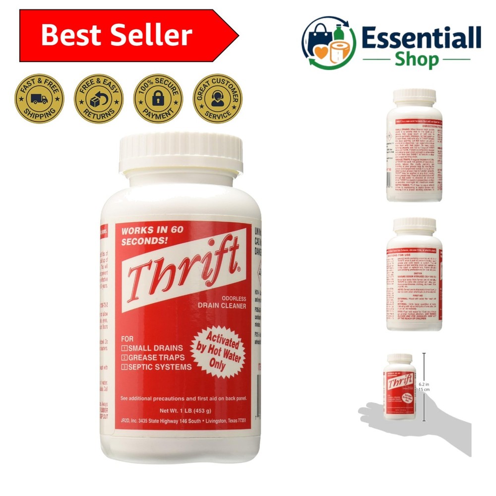 Effective T-100 Alkaline Drain Cleaner - Cleans Clogs in Under 60 Seconds