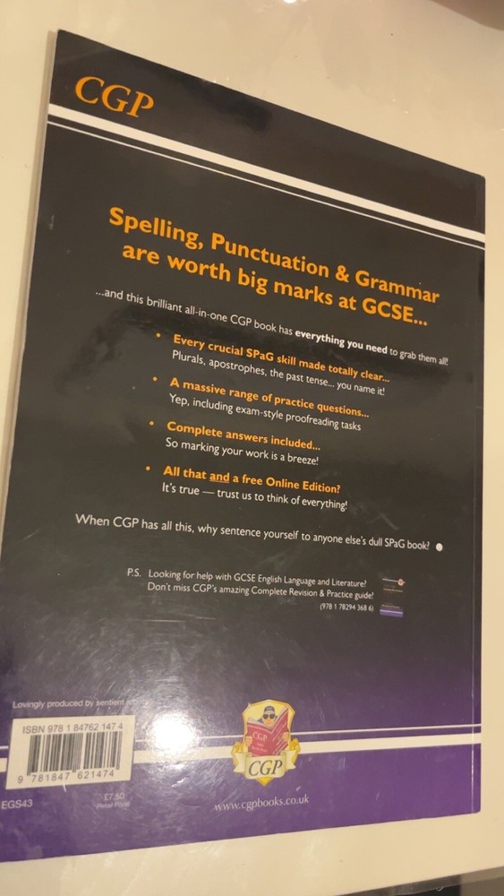 GCSE EDEXCEL Spelling Punctuation And Grammar Revision Guide