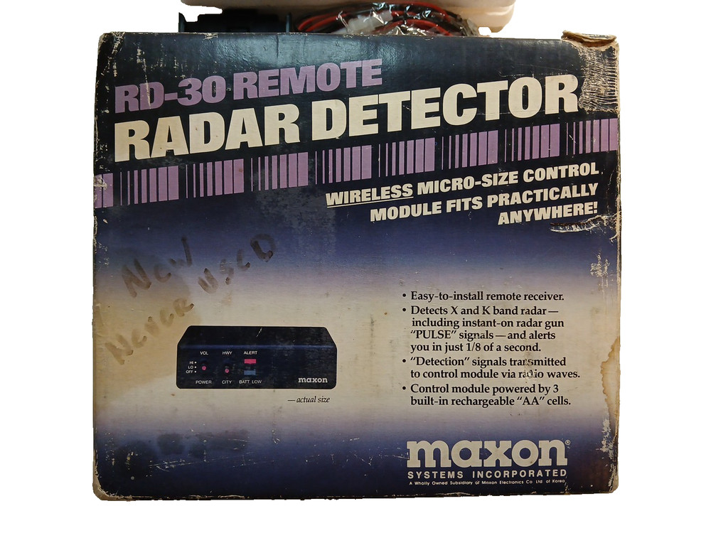 Maxon RD-30 Radar Detector New Open Box