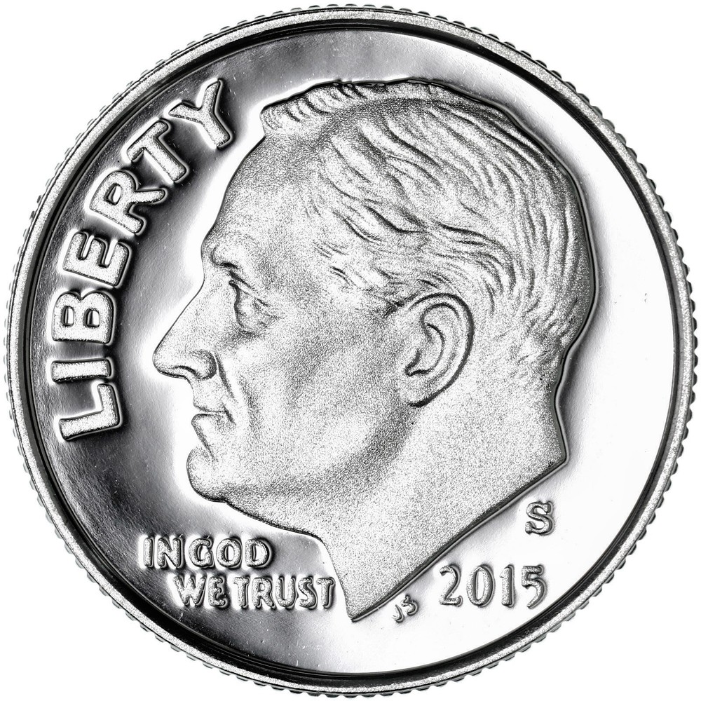 2015 S Roosevelt Dime Gem DCam Proof CN-Clad