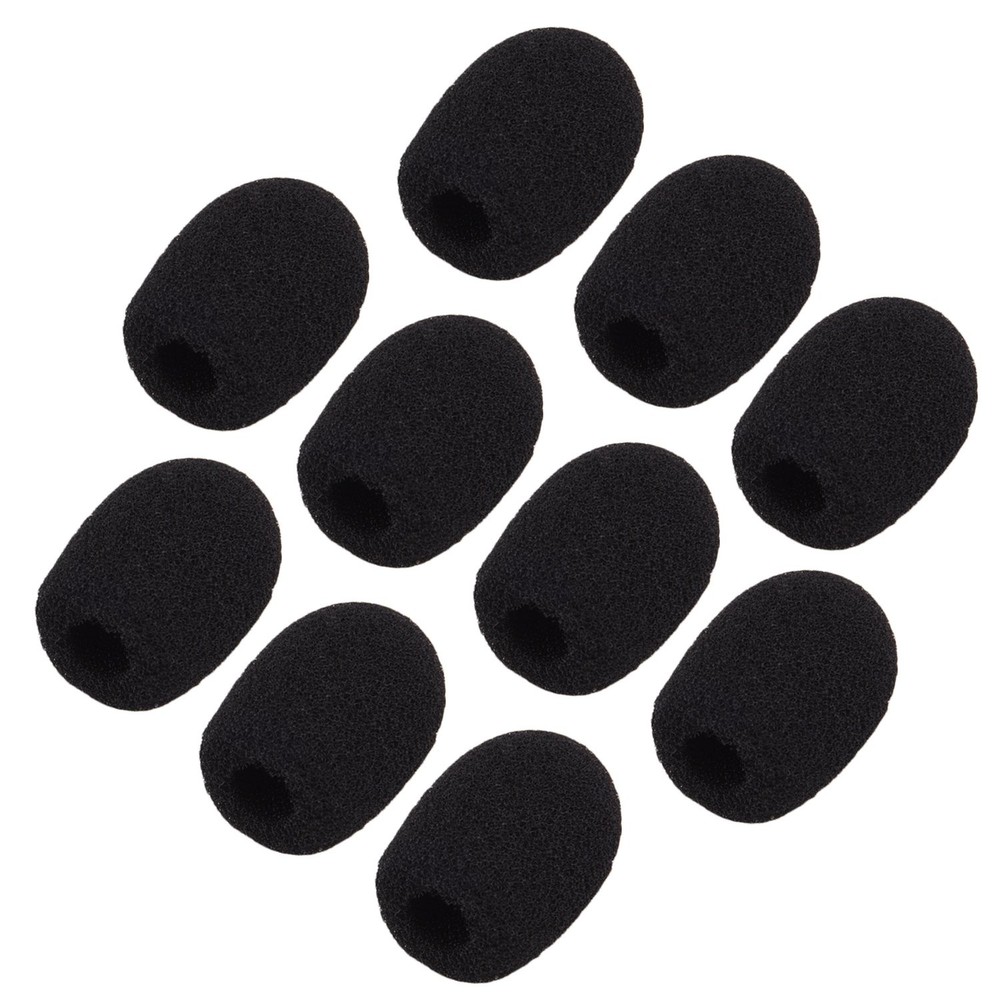 10 Pack Mini Small Size Lapel Headset Microphone Windscreen Foam Cover, Blac