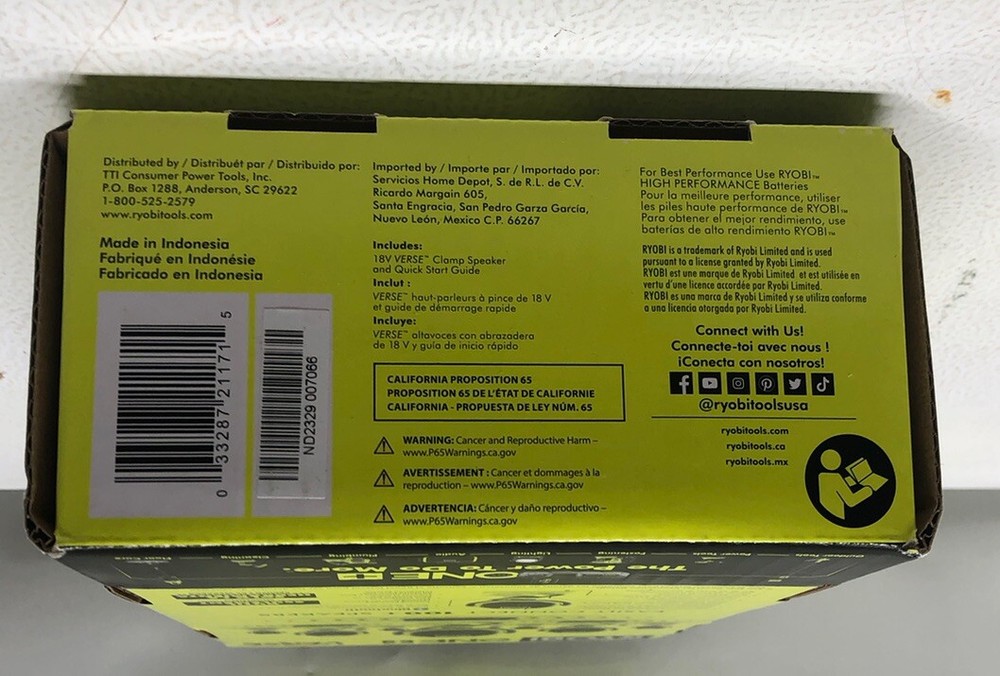 RYOBI ONE+ 18V Cordless VERSE Clamp Bluetooth Speaker (Tool Only)