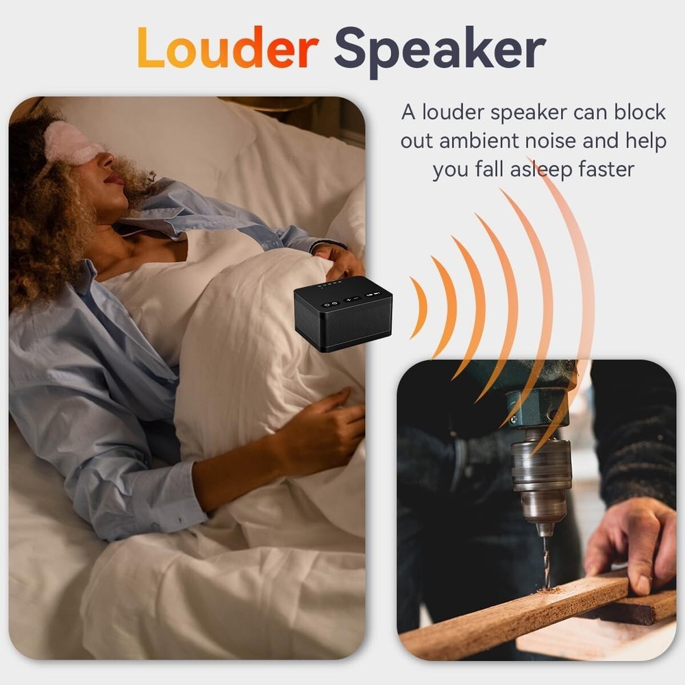 30 Sound White Noise Machine - Portable Sleep Aid with Memory & Timer Functions