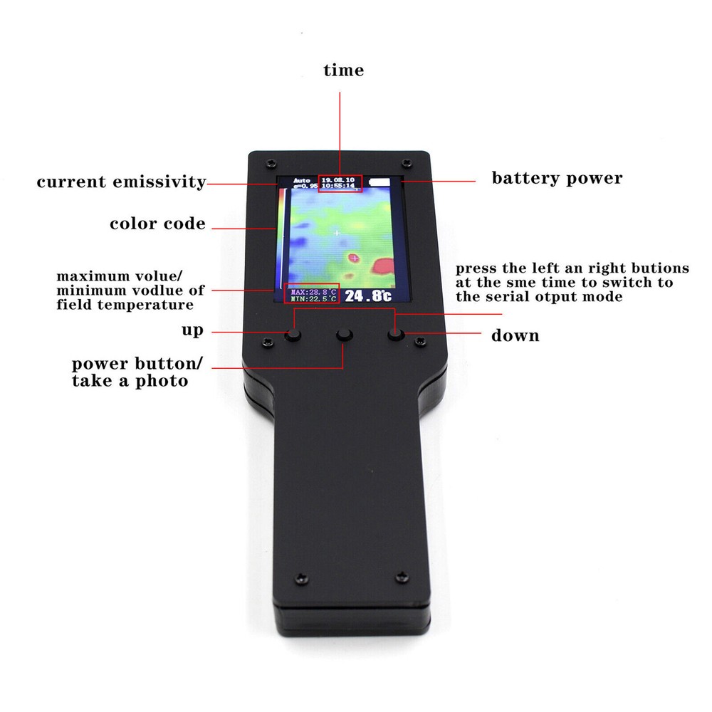 2.4" Digital Infrared Thermal Imager Thermal Imaging Camera Thermometer Sensor 5