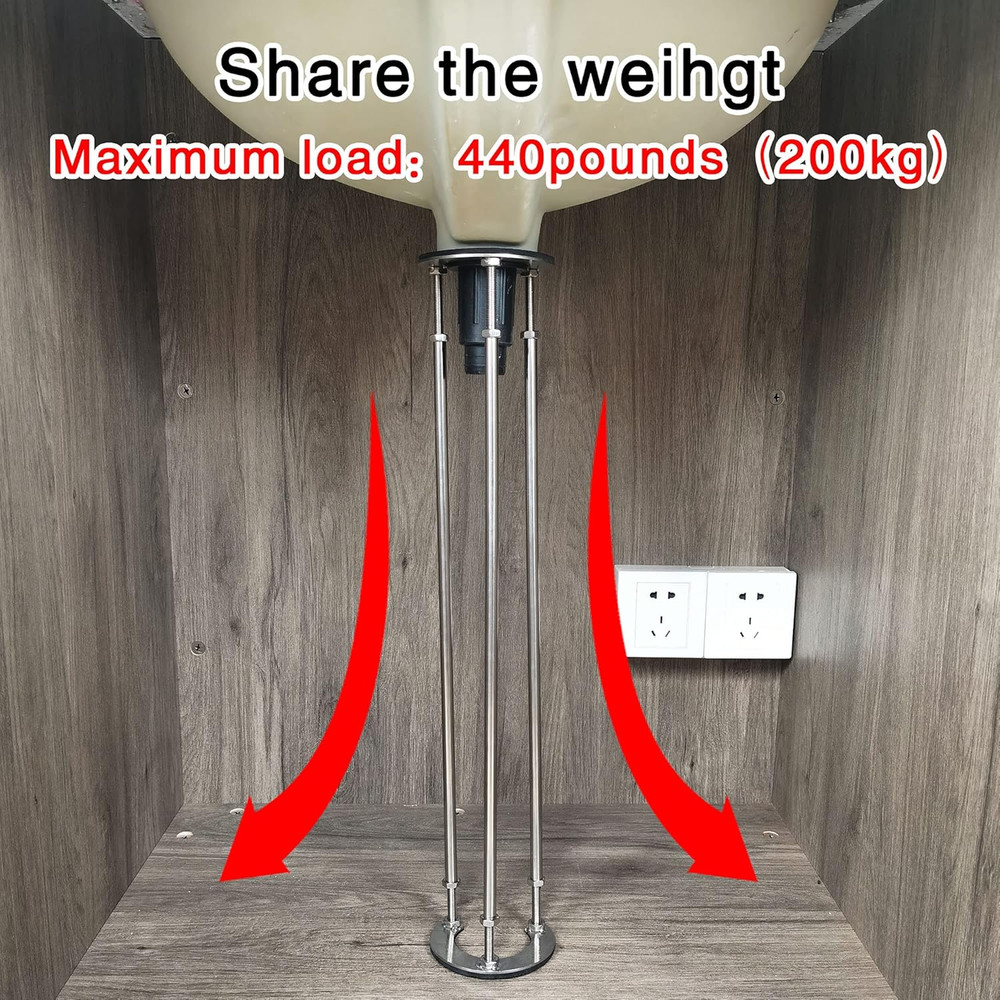 Adjustable Undermount Sink Brackets for Wall Mount Sinks - BT-3 System