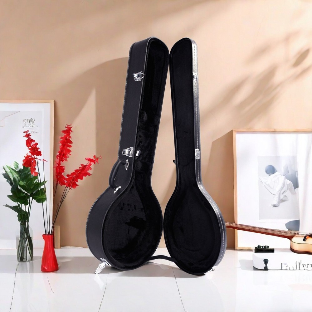 Black Banjos Hard Shell Case With 5-6 String & Microgroove, Banjoline Hard Case