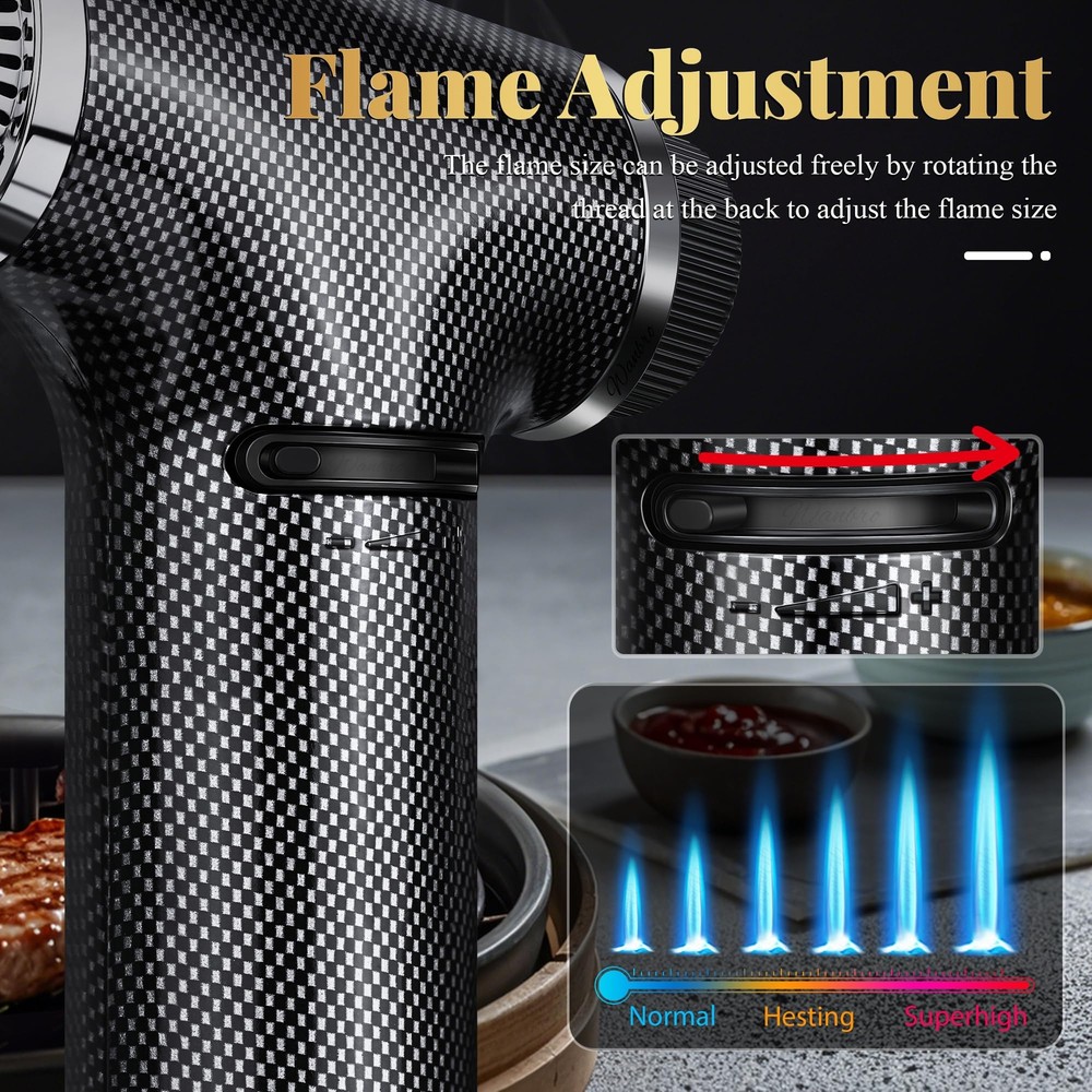 Kitchen Torch Lighter,Windproof Adjustable Butane Lighter Refillable for Cooking