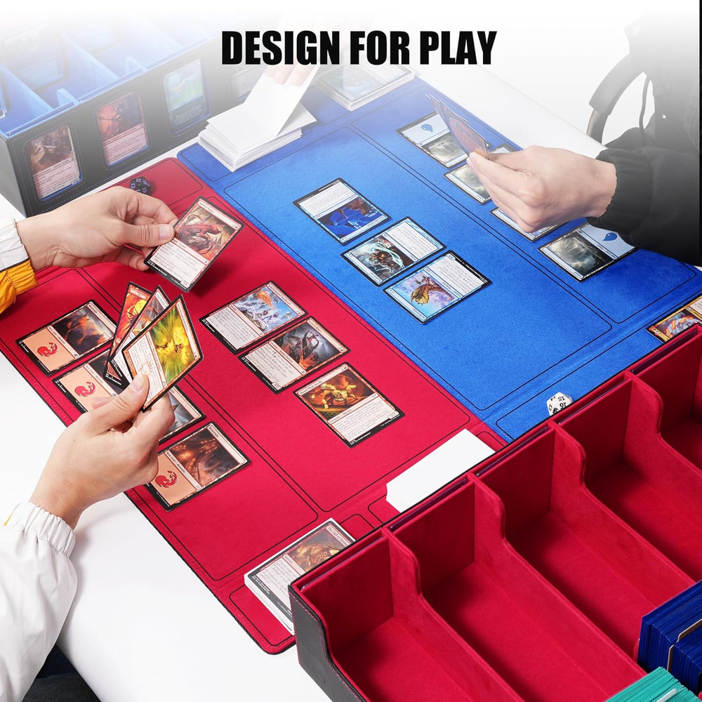 Trading Card Storage Box with Commander Display , 5-Row Deck Case with Removable