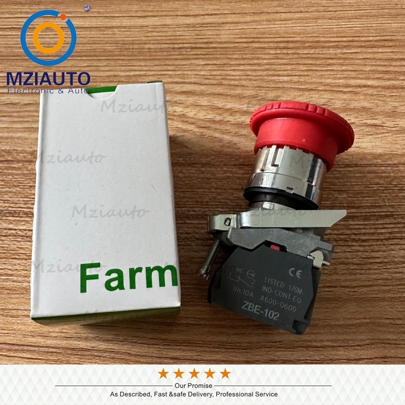 Emergency Stop Button Switch For Schneider XB4BS8444 Ø22 Mushroom Head Ø40 2 NC