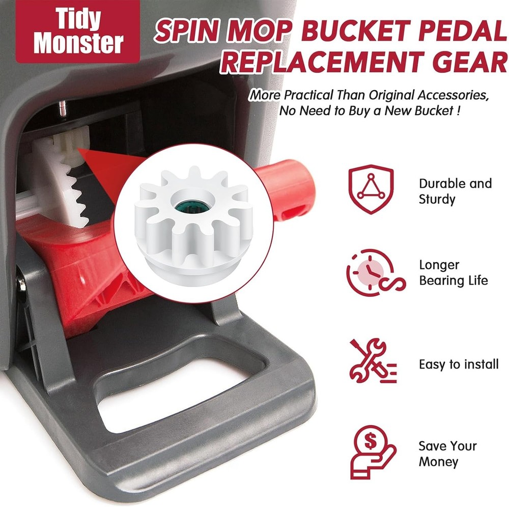 Mop Bucket Gear Replacement - O-Cedar Compatible, 2-Pack for Easy Repair