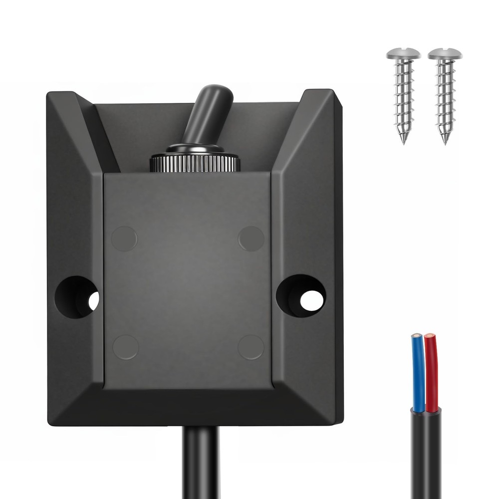 Heavy Duty Waterproof 12V Toggle Switch - 2FT Wired SPST Latching Rocker 30A for