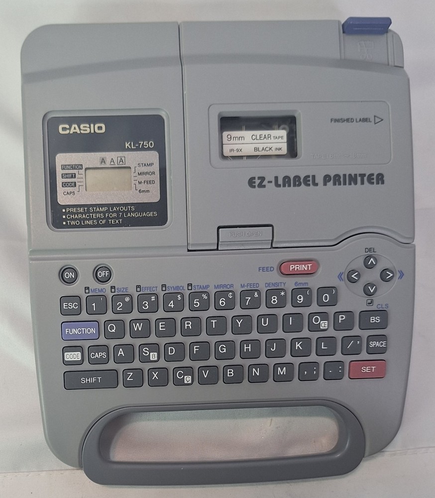 Casio KL-750 EZ-Label Printer Thermal Label Maker /w Manual Untested