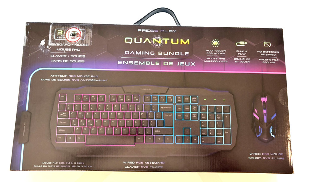 Quantum Gaming Bundle 3 In 1 Gaming Set Keyboard NEW