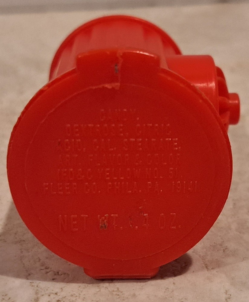 Vintage 1984 Fleer FIRE PLUG Candy Container Bubble Gum RED Hydrant Empty 3"