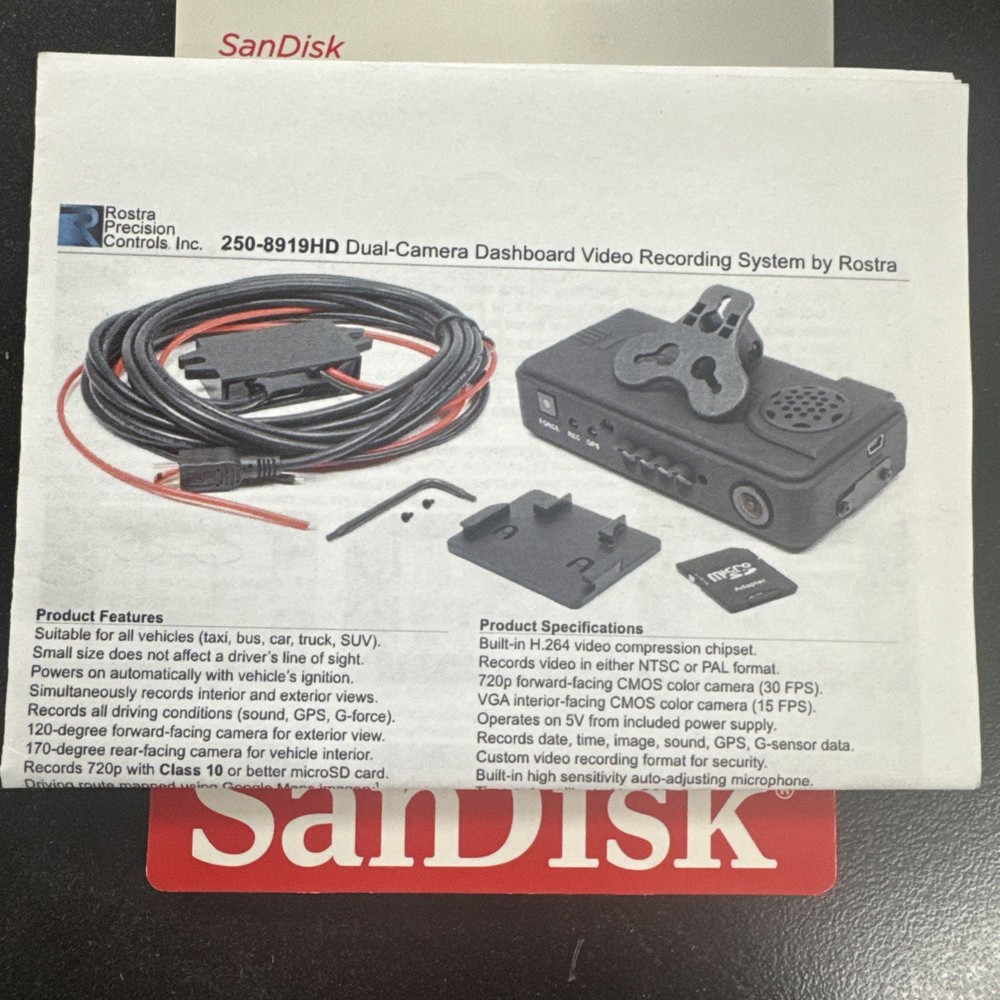 Rostra 250-8919HD 2 Channel Dashcam