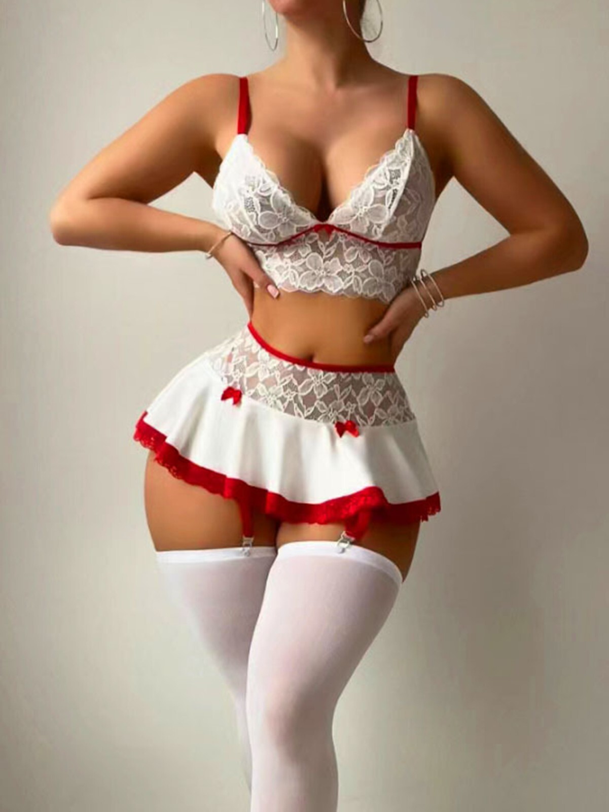 Women's Sexy-Lingerie G-String Lace Sleepwear Dress Babydoll Nightwear Underwear