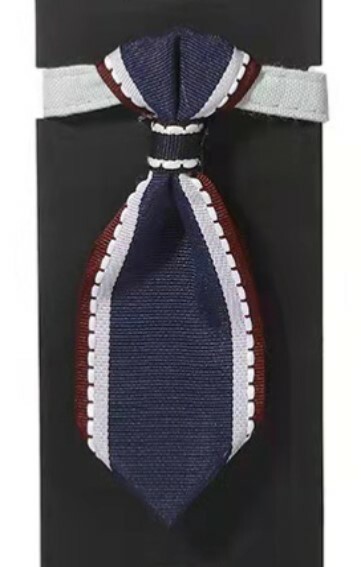 Dog Cat Collar Plaid Bow Tie Removable ~ Brown / Beige ~ Luxury Stripe S M