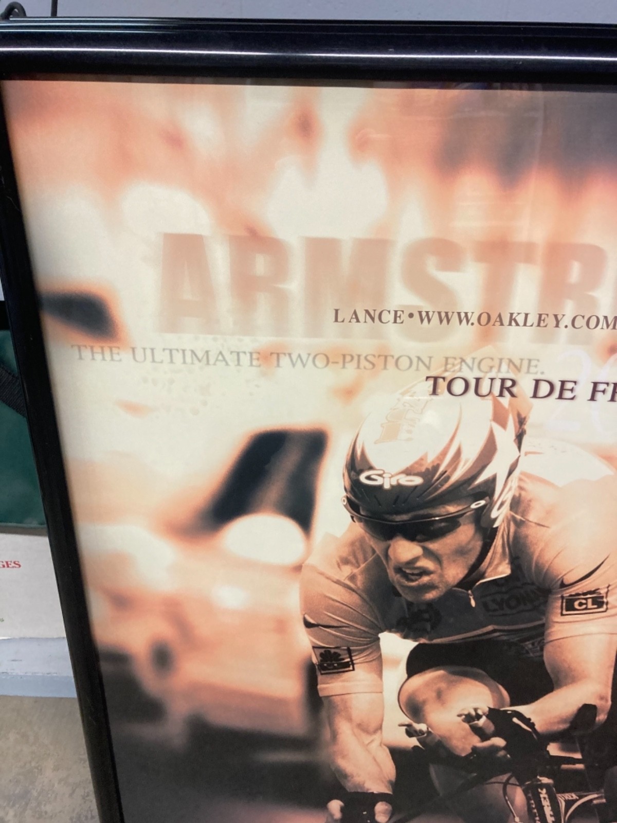 Lance Armstrong 2001 Oakley Tour de France Winner Poster Framed 28" x 41"