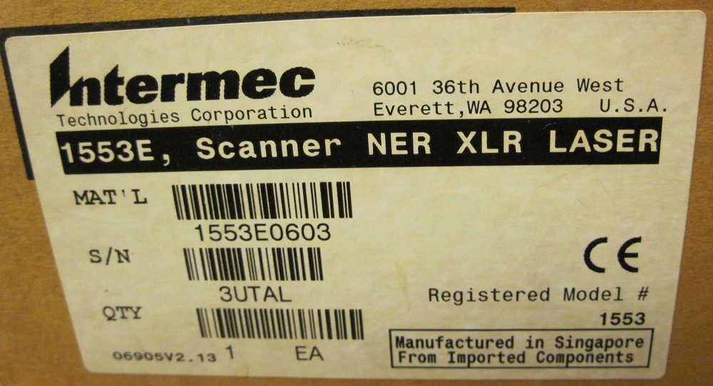 Intermec 1553E Laser Scanner, NER XLR