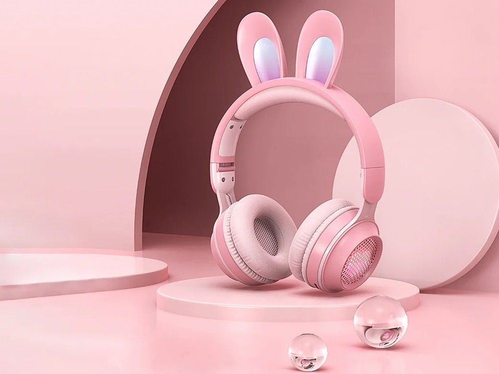 Rainbow Rabbit Luminous Wireless 5.0 Headphone-Pink