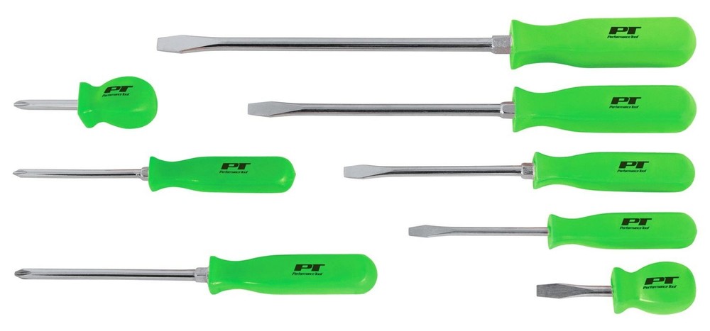 Performance Tool W904GN 8 Piece Screwdriver Set - Green