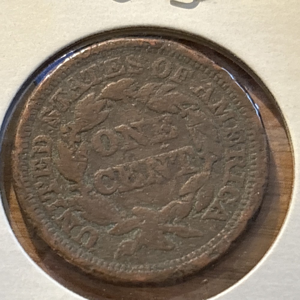 1847 Braided Hair Large Cent Brown