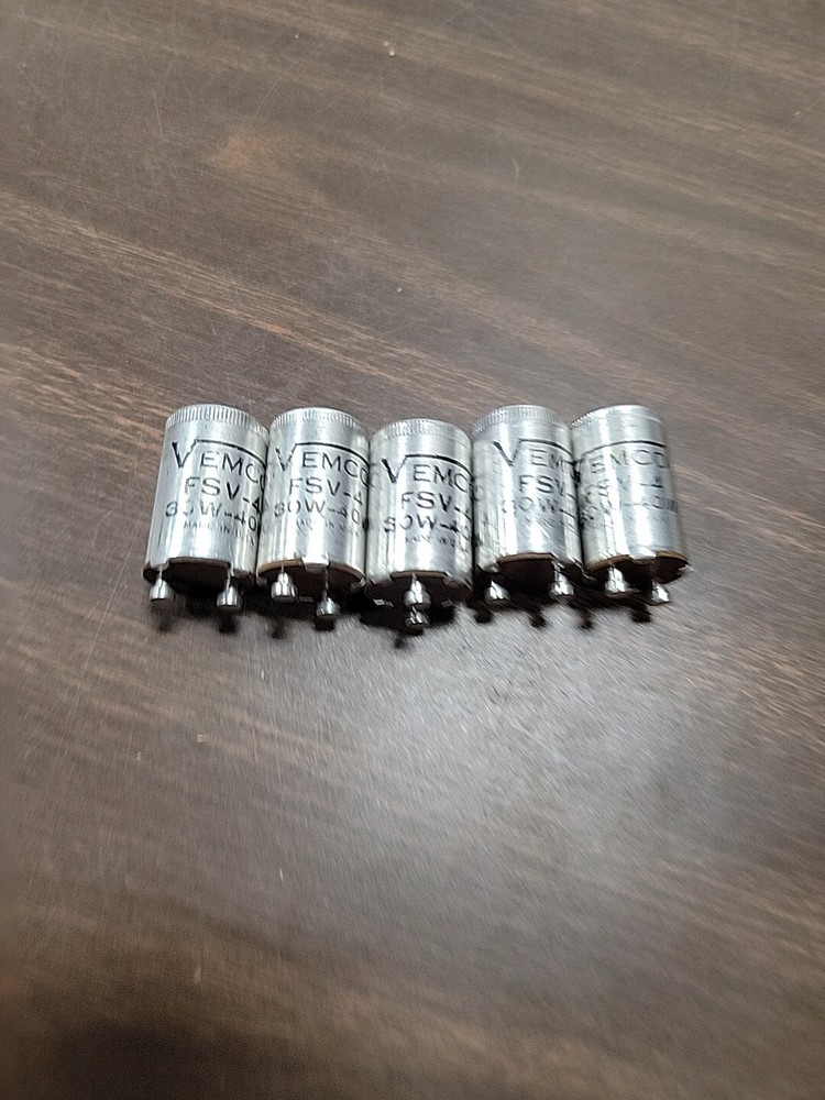 (5) Vemco 30-40W Fluorescent Starters , FSV-4