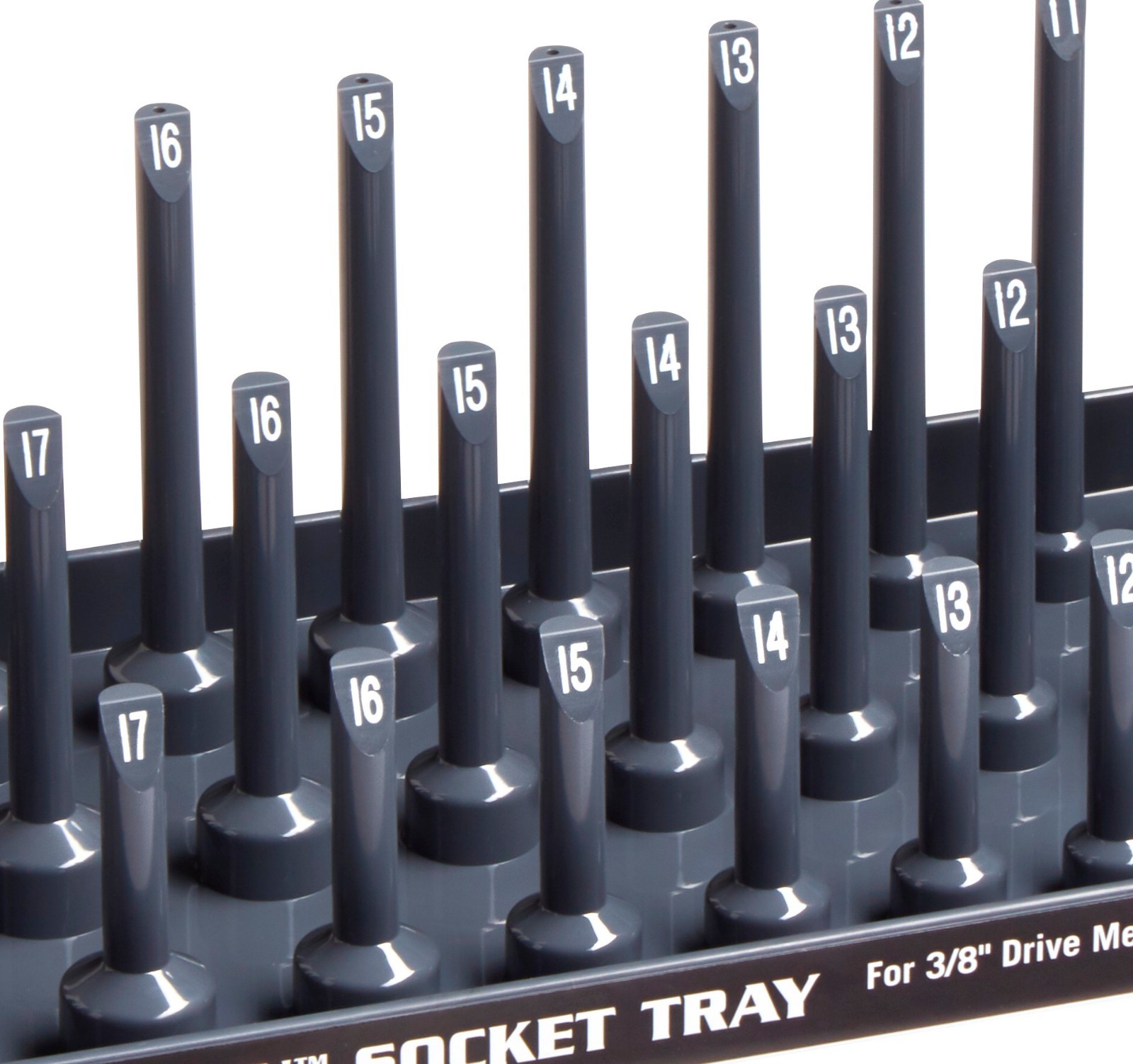 Hansen 3/8" Socket Organizer Tray Holder Metric 3 Row MM Shallow, Semi, Deep USA