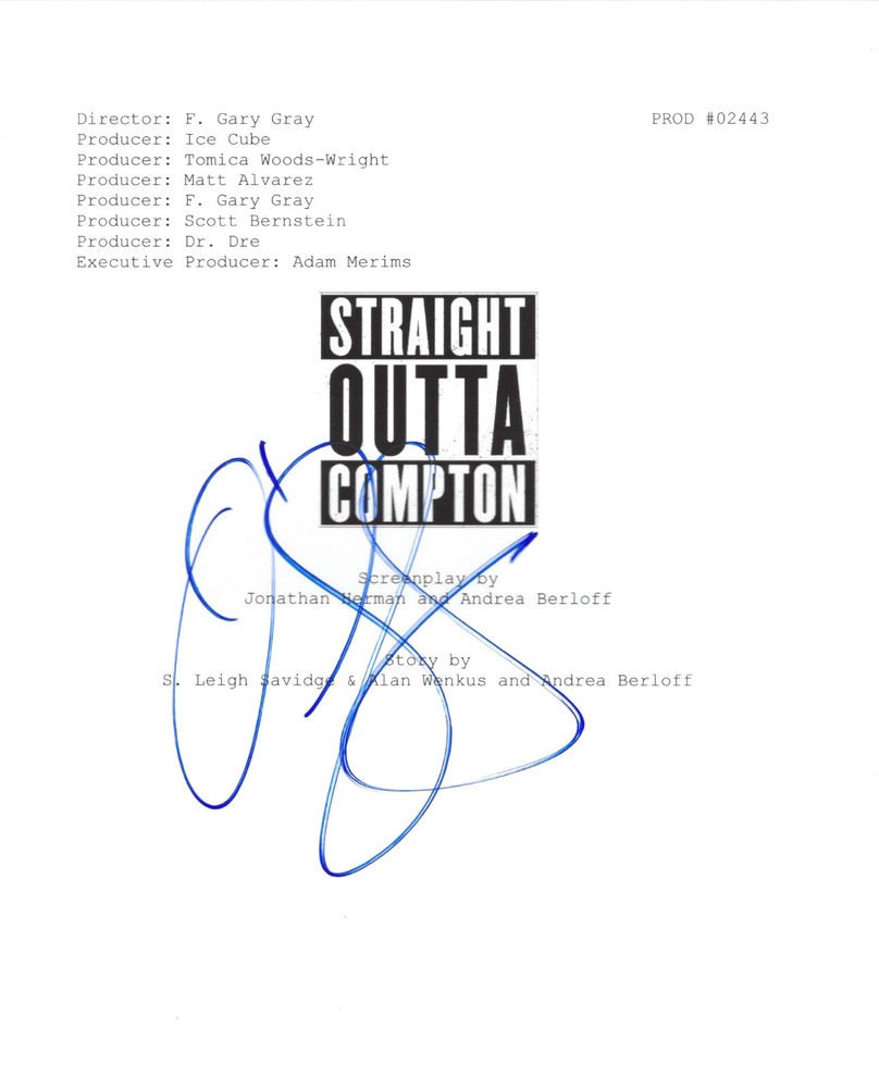 O'SHEA JACKSON JR. SIGNED 'STRAIGHT OUTTA COMPTON' FULL MOVIE SCRIPT w/COA