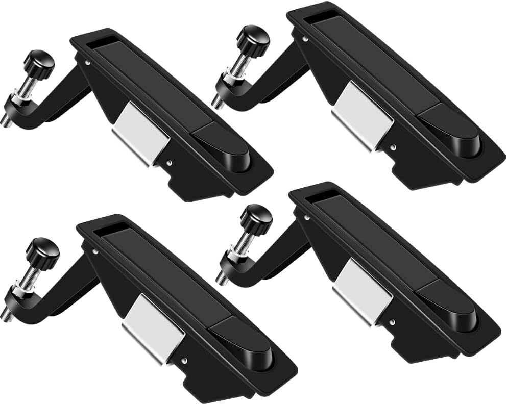 4PCS Adjustable Compression Latch Lock - Zinc Alloy Flush Lever, Black (S4)