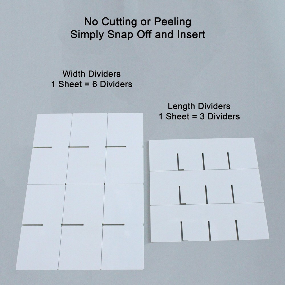 BIN BETTER (12-Pack) Large Drawer Configurable Dividers Large, White