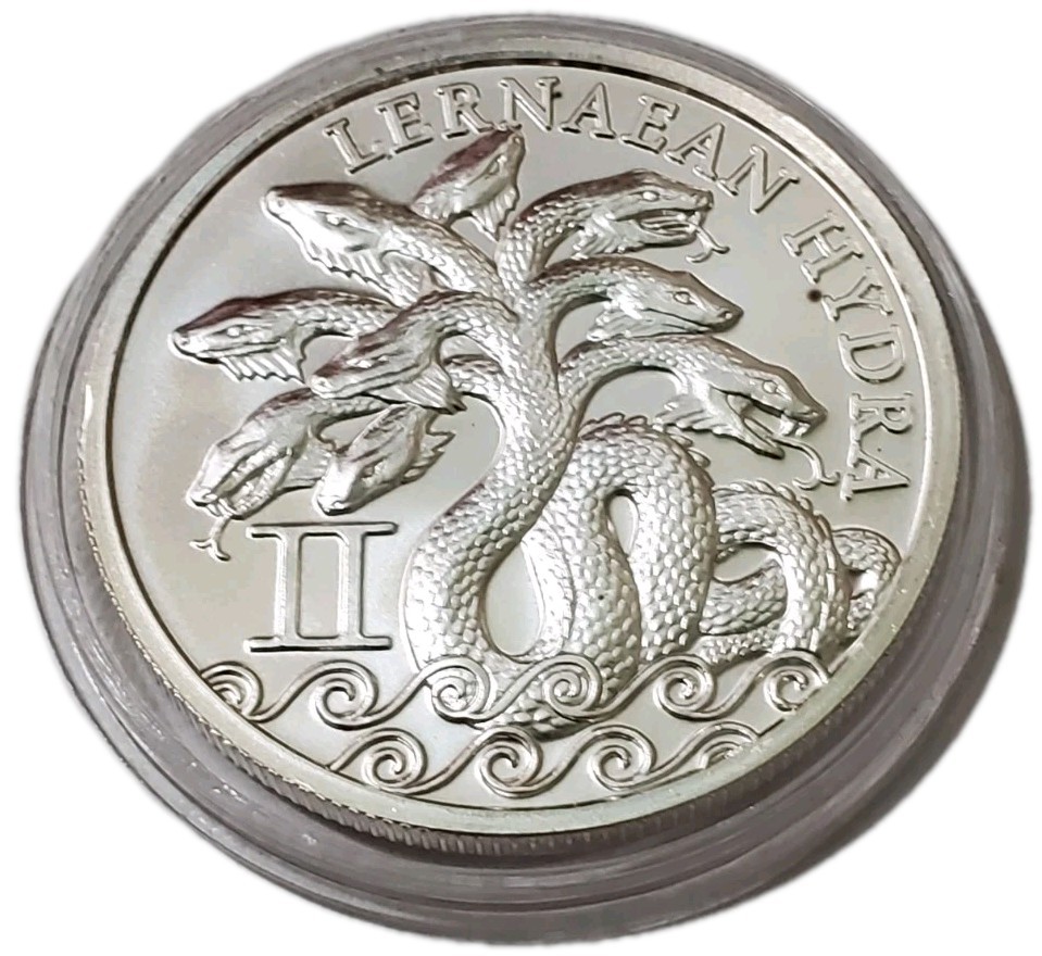1 Oz Silver LERNAEAND HYDRA Round.