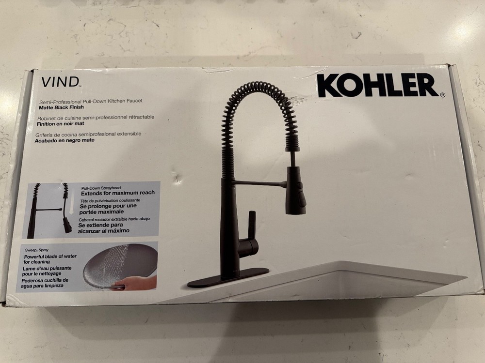 Kohler Vind Semi-professional Pull-down Kitchen Faucet Matte Black