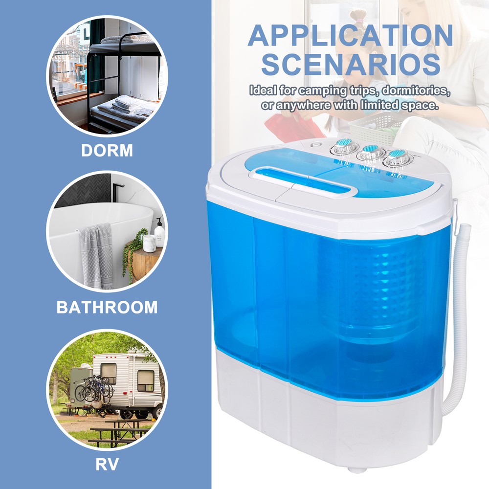 Compact Lightweight Washing Machine Washer w/ Spin Cycle Dryer 10lbs Portable
