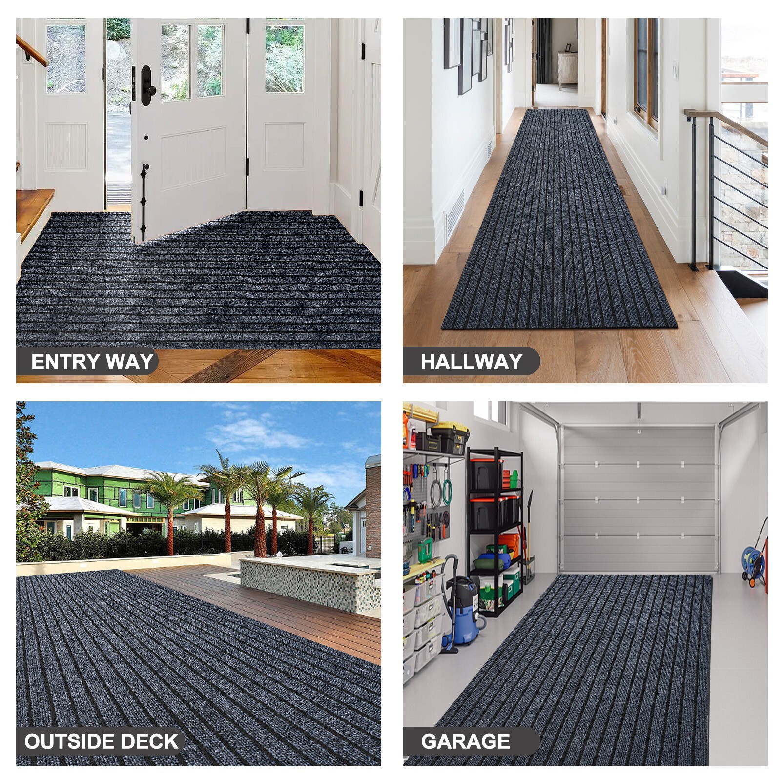 Runner Rug Hallway Non Slip Rubber Back Custom Size as Carpet Doormat Throw Rug