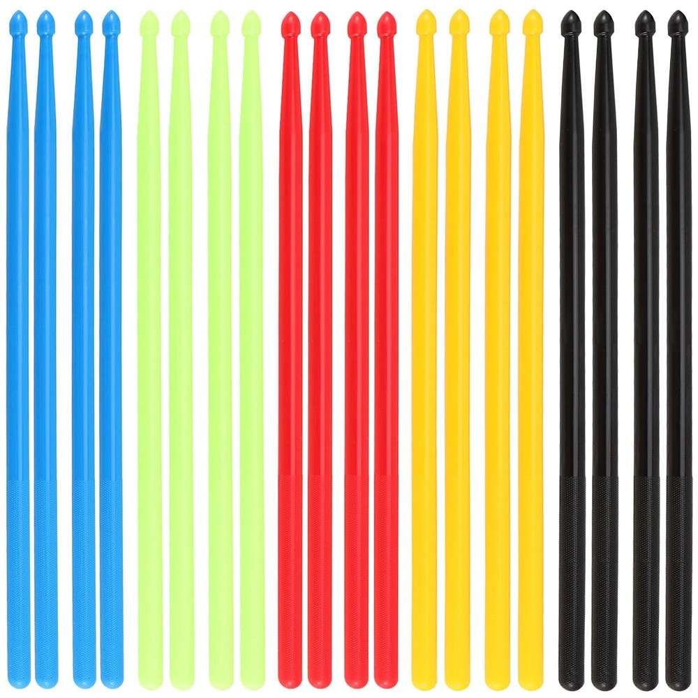 10 Pair 5A Nylon Drum Sticks, 16 Inch Non-slip Plastic Drumsticks Durable Mul