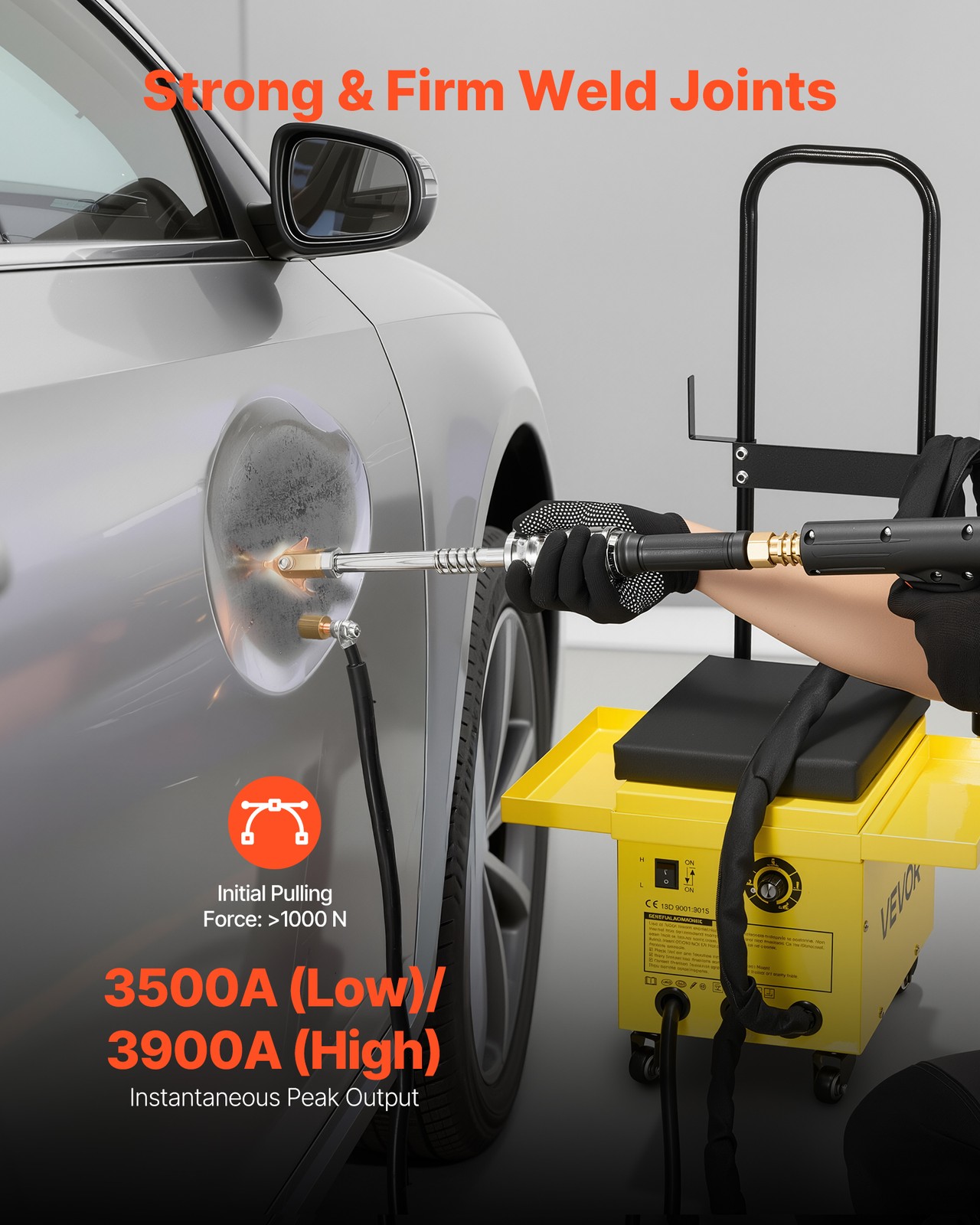 VEVOR Spot Welder Dent Puller Cart 4.5KW Stud Welder Dent Repair Kit 6 Modes