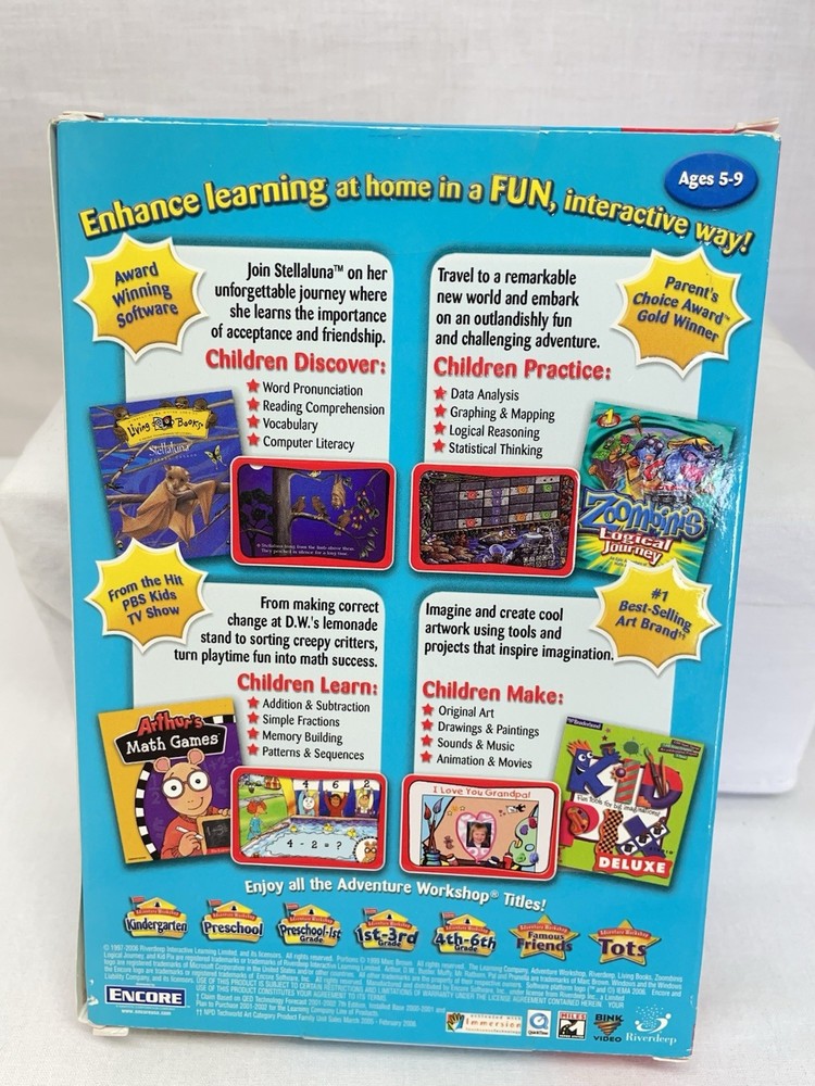 Adventure Workshop PC Games for 1st-3rd Grade CD Windows Mac Arthur 7th Ed