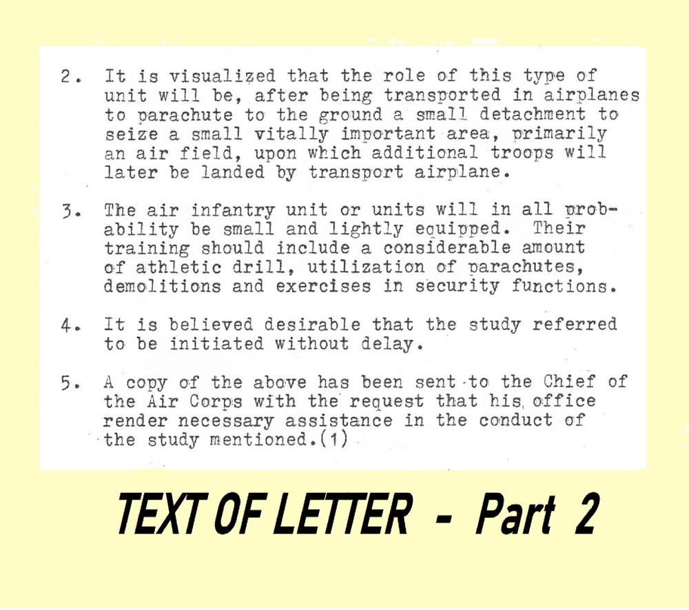 1939 Document for Developing Paratroop Forces- signed by Gen. WILLIAM YARBOROUGH