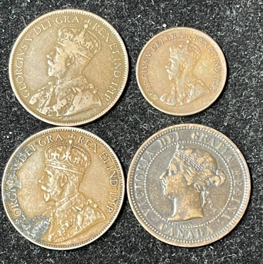 Early Canada 4 Coins Lot Great Condition