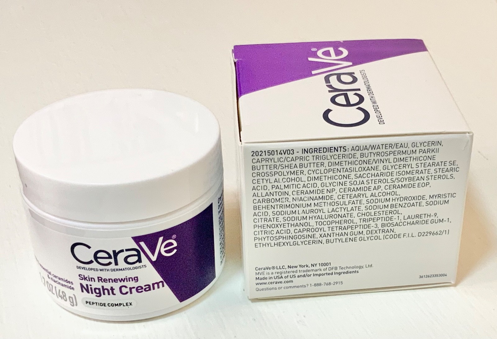 CeraVe SKIN RENEWING Face Night Cream w/ Peptide Complex. Hyaluronic Acid