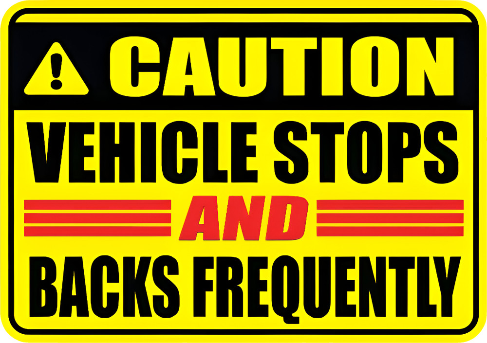 Vehicle stops and backs frequently sticker Decal