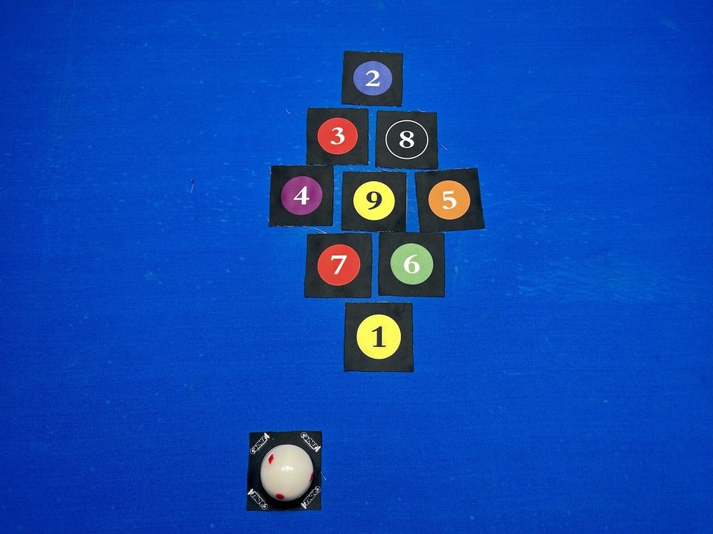 Billiards Cue Positioning Targets w/ Run Out Pattern Mats