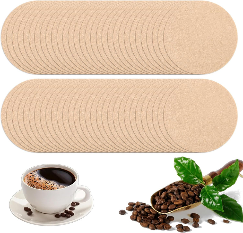 800pc Espresso Coffee Filters 53mm Round Unbleached Paper Disk Replacement 800