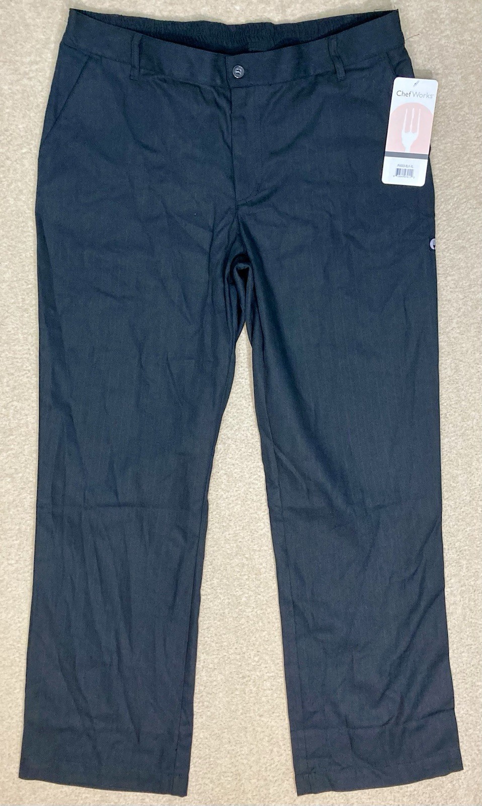 Chef Works Pants Mens Size XL Black Trousers Elastic Waist Loose 32” Inseam NEW