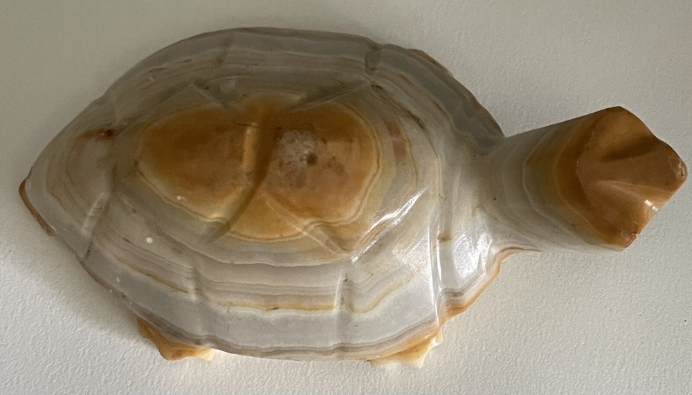 4”Agate/Onyx Turtle Shaped Paperweight